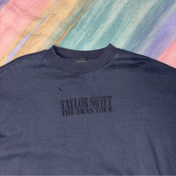 RARE Taylor Swift Blue Crewneck Sweater - Size S oversized - Picture 2 of 6